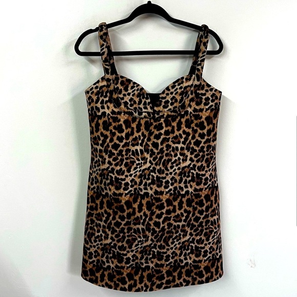 Anthropologie Dhruv Kapoor Leopard Print Mini Dress - Picture 9 of 16